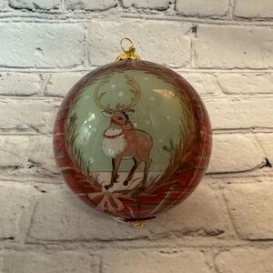 Pier 1 Reindeer Ornament - Red and Green (1)